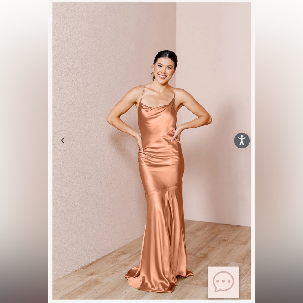 Revelry Kimora Satin Dress - Copper